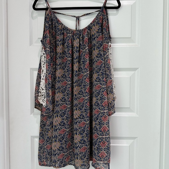 Umgee Dresses & Skirts - Bohemian Print Cold Shoulder Dress